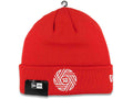 San Diego FC New Era MLS Cuffed Knit Beanie Hat Red Crown/Cuff White Swirl Logo
