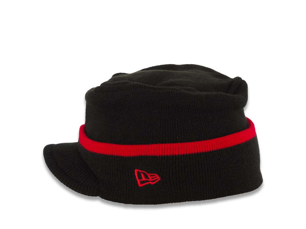 San Diego Padres New Era MLB Knit Beanie With Visor Black/Red Crown/Visor White/Red Logo (Riley Round)