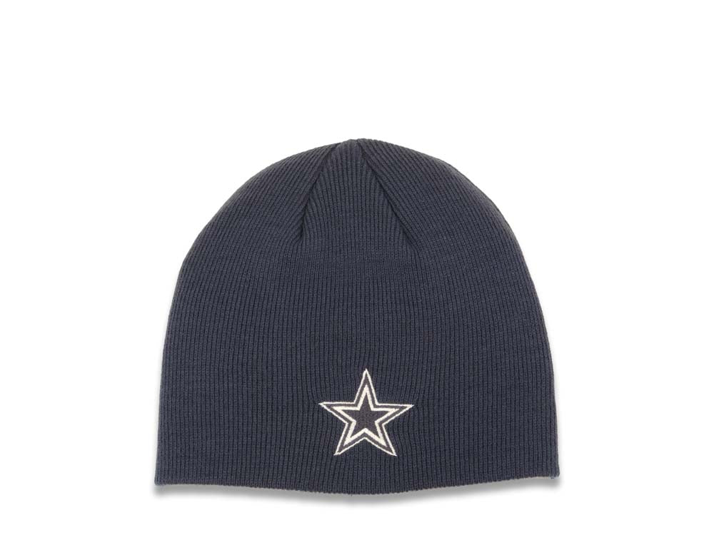 Dallas Cowboys New Era NFL No Cuffed Knit Beanie Hat Navy Blue Crown/Visor Team Color Logo