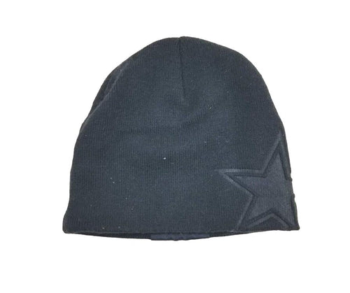 Dallas Cowboys New Era NFL No Cuff Skully Knit Beanie Black Crown/Visor White Logo