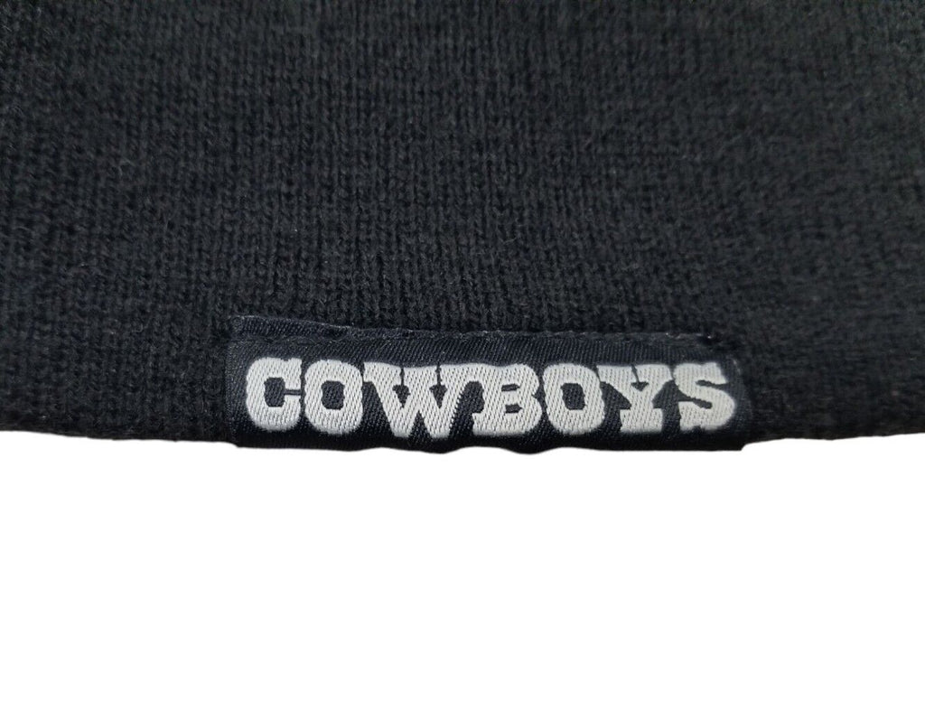 Dallas Cowboys New Era NFL No Cuff Skully Knit Beanie Black Crown/Visor White Logo