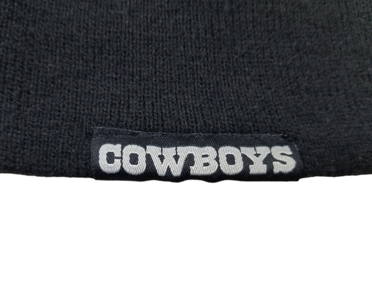Dallas Cowboys New Era NFL No Cuff Skully Knit Beanie Black Crown/Visor White Logo