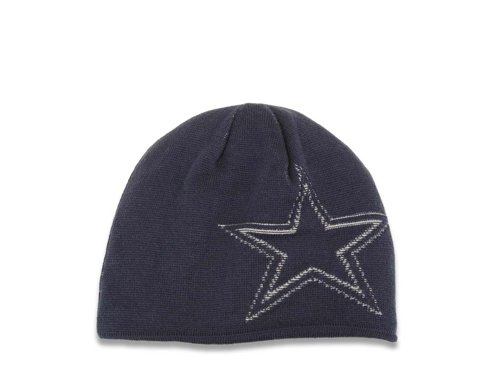 Dallas Cowboys New Era NFL No Cuffed KD90Z Knit Beanie Hat Navy Blue Crown/Visor Team Color Logo