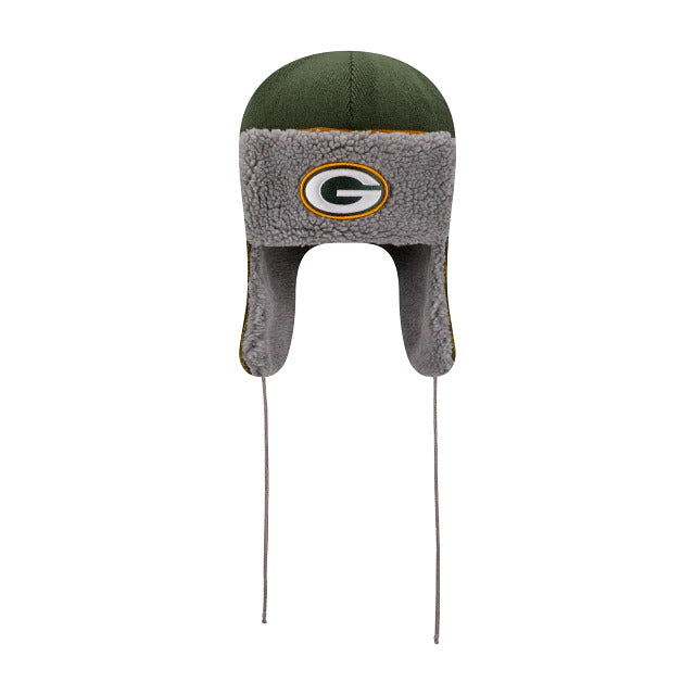 Green Bay Packers New Era NFL Trapper Knit Green/Yellow/White Team Color Logo