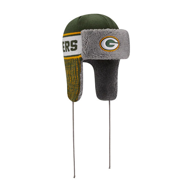 Green Bay Packers New Era NFL Trapper Knit Green/Yellow/White Team Color Logo