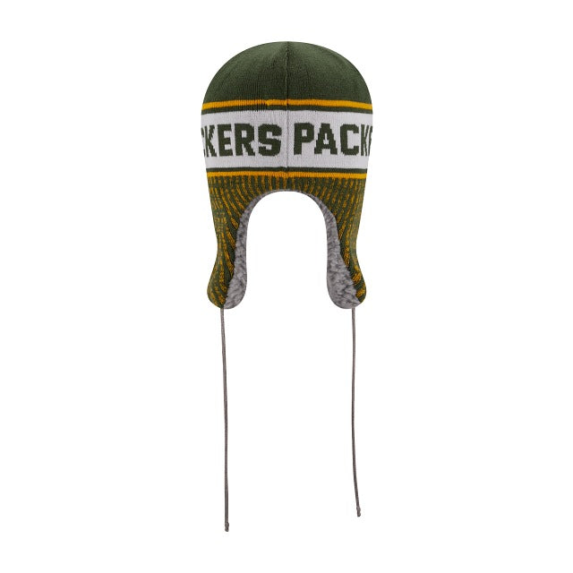 Green Bay Packers New Era NFL Trapper Knit Green/Yellow/White Team Color Logo