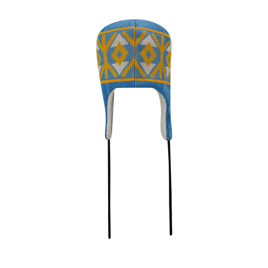 Los Angeles Chargers New Era NFL Trapper Knit Beanie Hat Sky Blue/Yellow Crown/Visor Team Color Logo