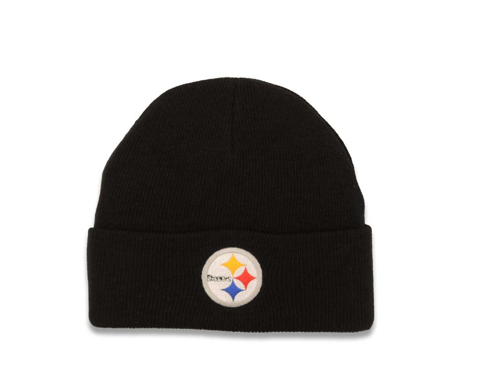 Pittsburgh Steelers NFL Basic Cuffed Beanie/Knit Black Crown/Visor Team Color Logo