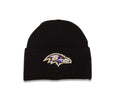 Baltimore Ravens NFL Basic Cuffed Beanie/Knit Black Crown/Visor Team Color Logo