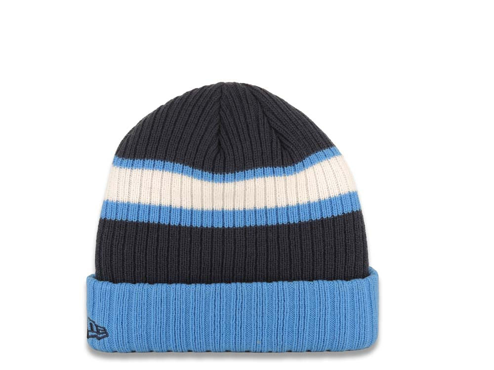 Los Angeles Chargers New Era NFL Cuffed Rib Knit Beanie Hat Navy Blue/Sky Blue/White Crown/Visor Team Color Logo