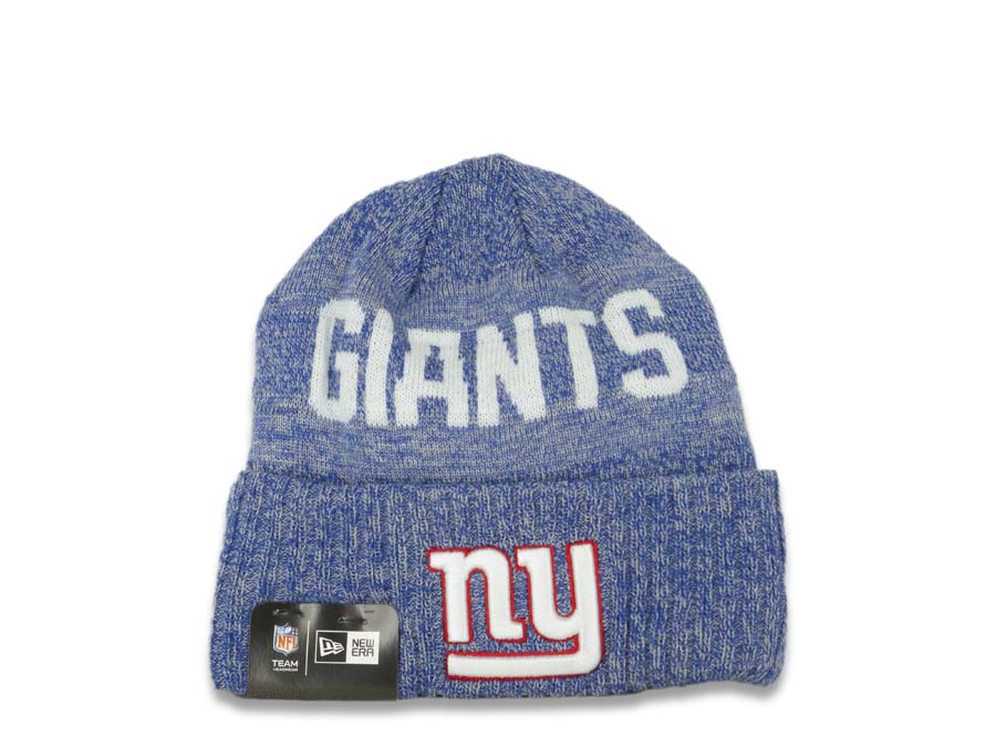 New York Giants New Era NFL Knit Cuffed Beanie Team Color Blue Crown/Cuff Team Color Logo (2017 Sideline)