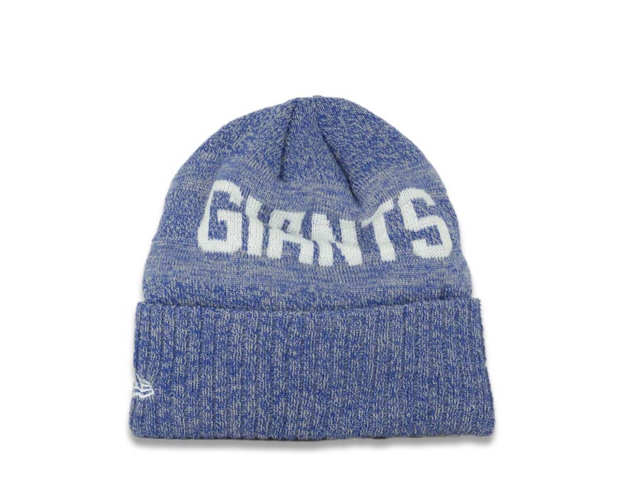 New York Giants New Era NFL Knit Cuffed Beanie Team Color Blue Crown/Cuff Team Color Logo (2017 Sideline)