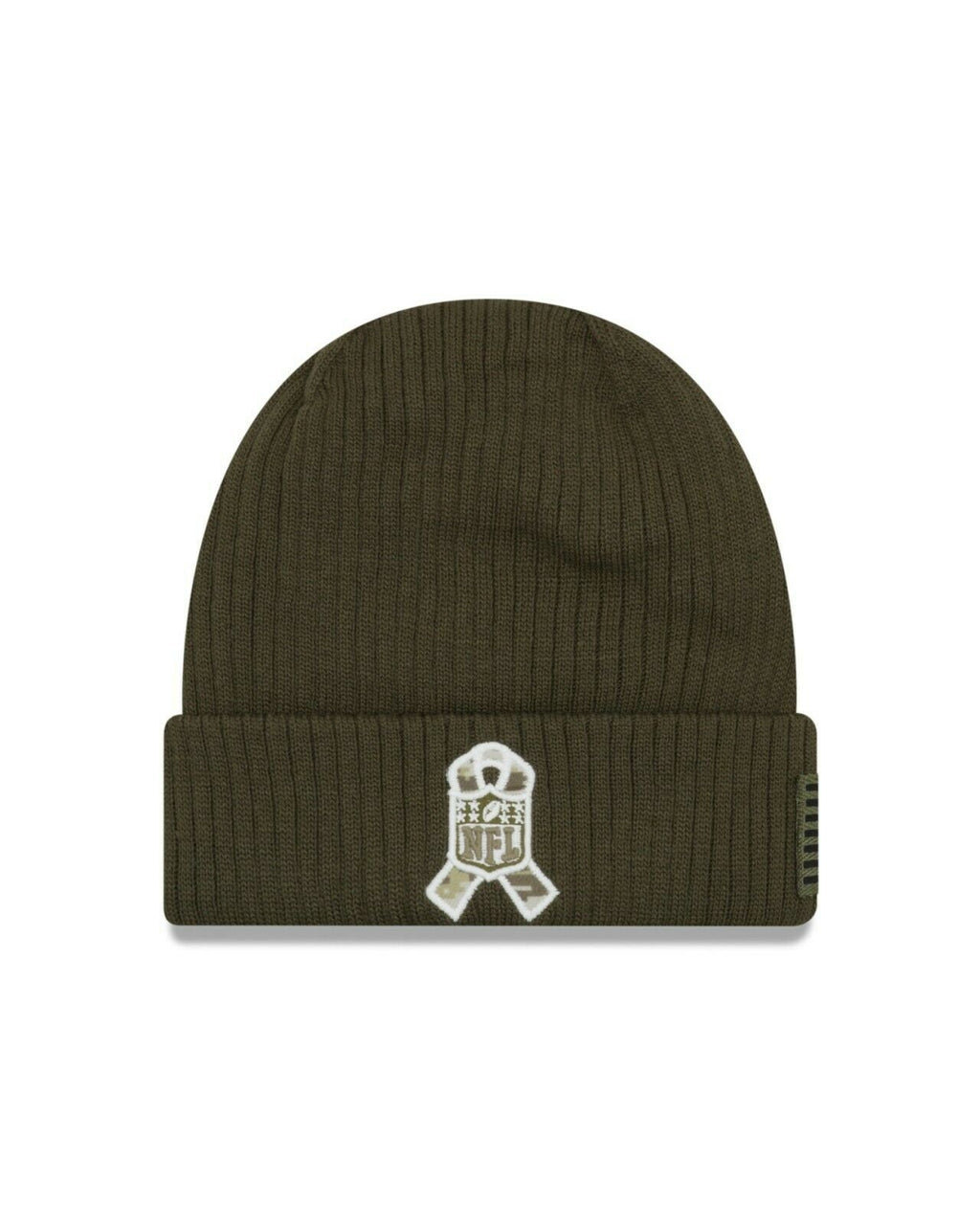 Seattle Seahawks New Era NFL Cuffed Knit Beanie 2018 Salute To Service Olive Green Crown/Cuff Team Color Logo
