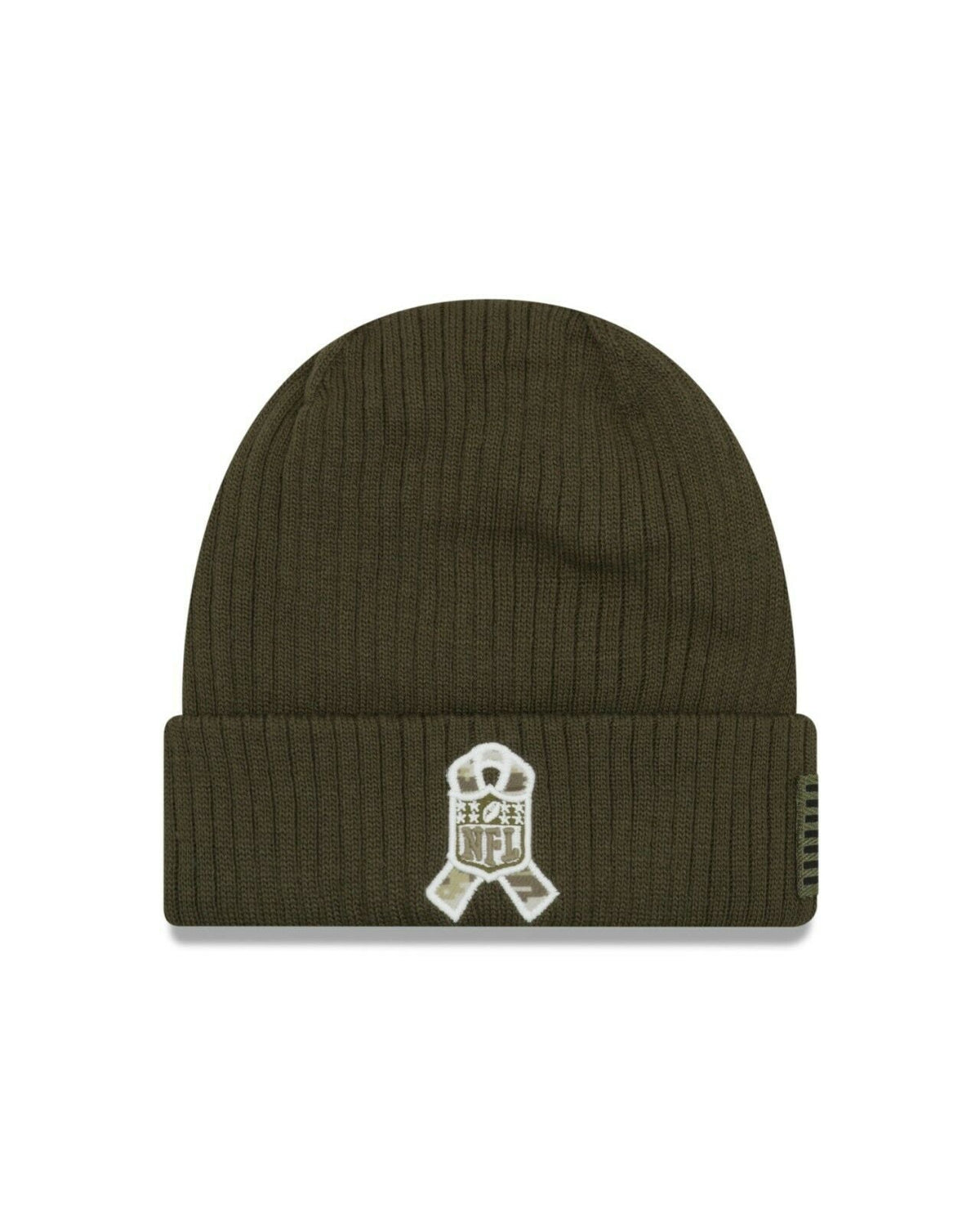 Seattle Seahawks New Era NFL Cuffed Knit Beanie 2018 Salute To Service Olive Green Crown/Cuff Team Color Logo
