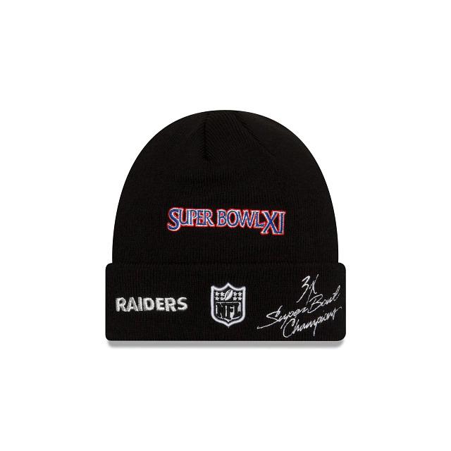 Las Vegas Raiders New Era NFL Cuffed Knit Beanie Black Team Color Logo (Super Bowl Champions)