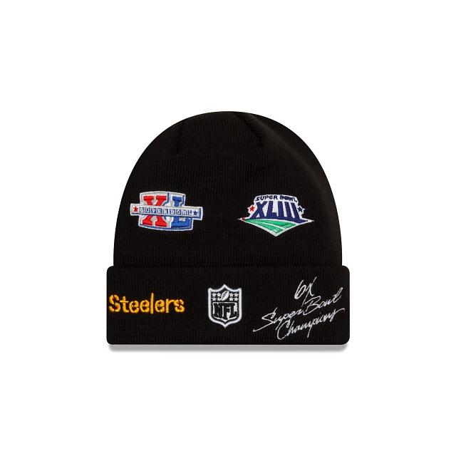 Pittsburgh Steelers New Era NFL Cuffed Knit Beanie Black Team Color Logo (Super Bowl Champions)