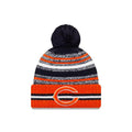 Chicago Bears New Era NFL 2021 Sideline Sport Official Pom Cuffed Knit Beanie Orange/Navy Team Color