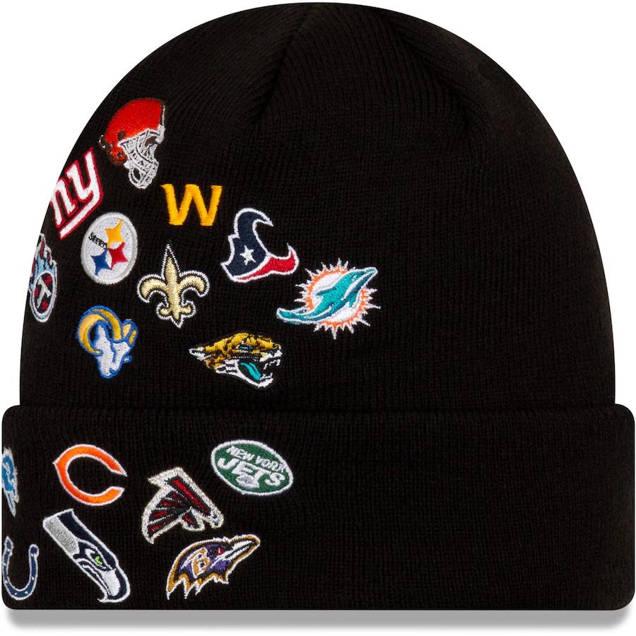 New Era NFL Cuff Knit Hat Black All Teams League Overload