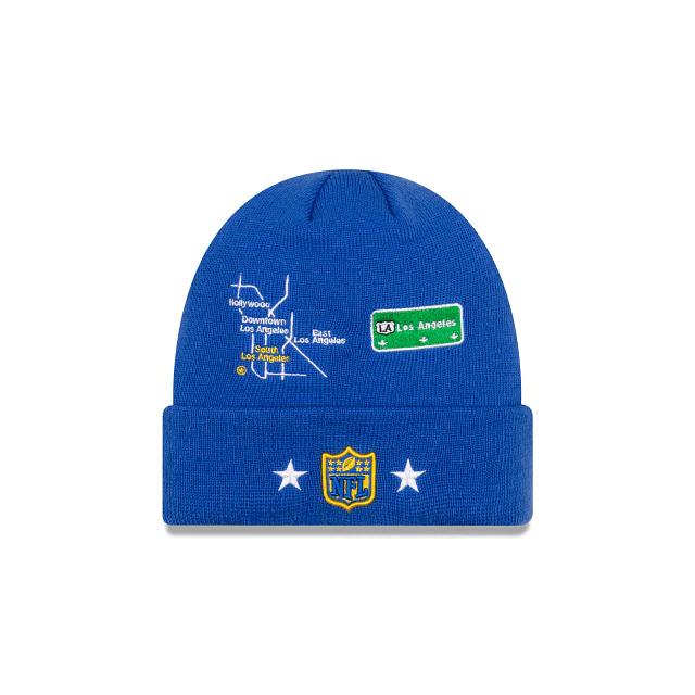 Los Angeles Rams New Era NFL Cuff Knit Team Color Royal Crown/Cuff Team Color Logo City Transit