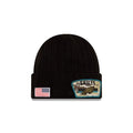 Philadelphia Eagles New Era NFL Cuffed Knit Beanie 2021 Salute To Service Hat Black Crown Patch Logo