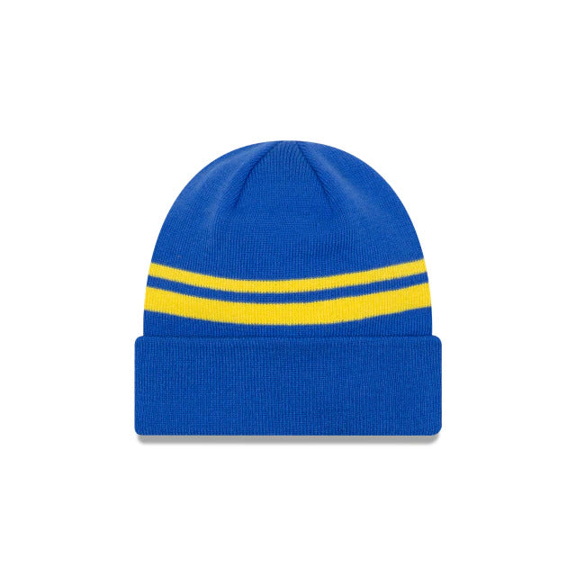 Los Angeles Rams New Era NFL Cuffed Knit Beanie Hat Royal Blue/Yellow Crown/Visor Team Color Logo
