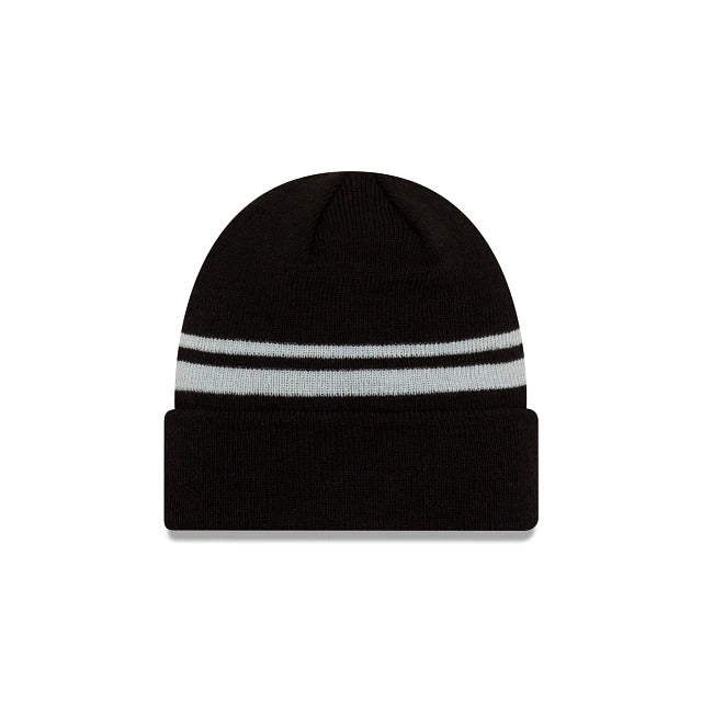 Las Vegas Raiders New Era Cuffed Knit Beanie Cuff Hat Black/Gray Crown/Visor Team Color Logo