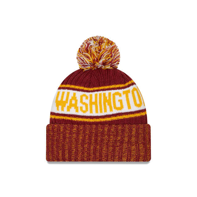 Washington Redskins New Era NFL Cuffed Pom Knit Burgundy/Yellow/White Team Color Logo