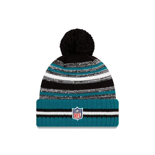 Jacksonville Jaguars New Era NFL Cuffed Pom Knit Black/Blue/White Team Color Logo