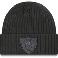 Los Angeles Raiders New Era NFL Cuffed Knit Beanie Hat Dark Gray Crown/Visor Dark Gray Logo