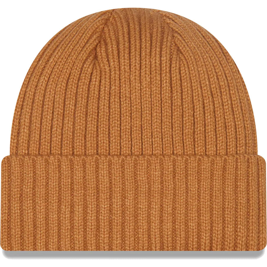 Los Angeles Chargers New Era NFL Cuffed Knit Beanie Hat Light Brown Crown/Visor Team Color Logo