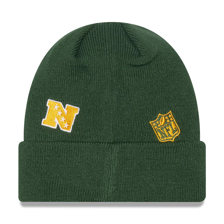 Green Bay Packers New Era NFL Cuffed Knit Beanie Hat Green Crown/Visor Team Color Logo (Identity)