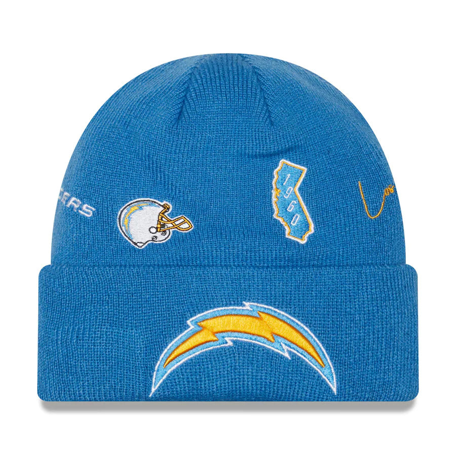 Los Angeles Chargers New Era NFL Cuffed Knit Beanie Hat Sky Blue Crown/Visor Team Color Logo (Identity)