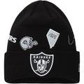 (Youth) Las Vegas Raiders New Era NFL Kid Cuffed Knit Beanie Hat Black Crown/Visor Team Color Logo (Identity)