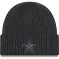 Dallas Cowboys New Era NFL Cuffed Knit Beanie Hat Dark Gray Crown/Visor Dark Gray Logo