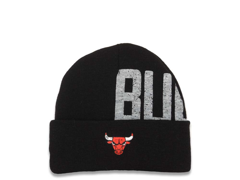 Chicago Bulls '47 Brand NBA Cuffed Beanie Hat Black/White Crown/Visor Team Color Logo