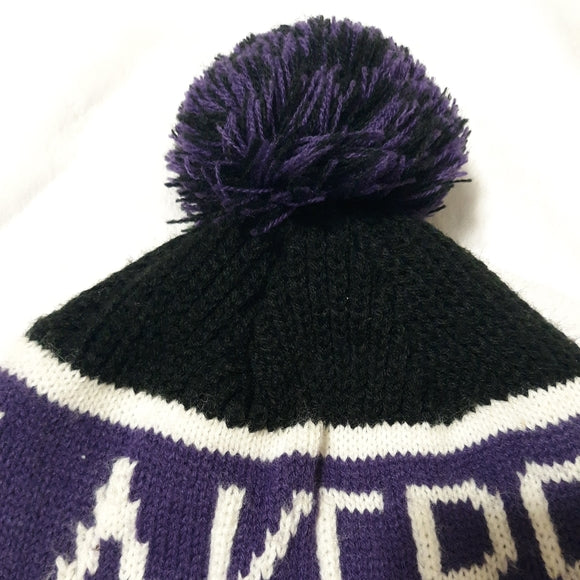 Los Angeles Lakers '47 NBA Pom Knit Beanie Black/Purple Crown/Visor Team Color Logo (Calgary)