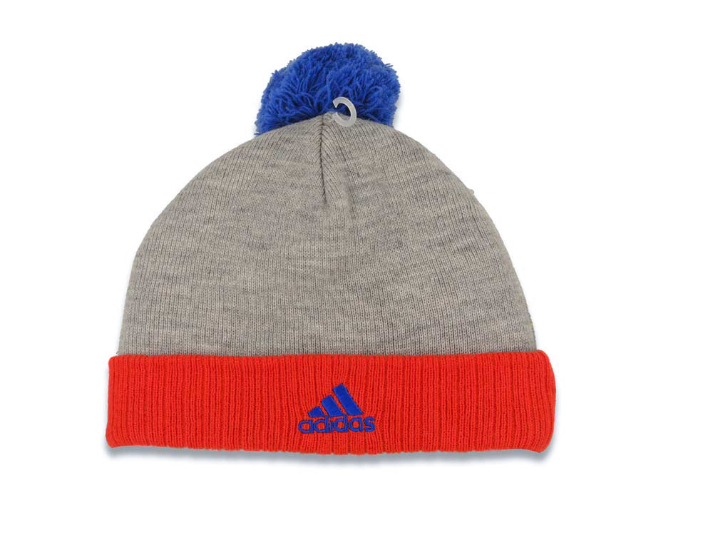 (Toddler/Youth) Los Angeles Clippers Adidas NBA Pom Kid Knit Beanie Gray/Red Crown/Visor Team Color Logo
