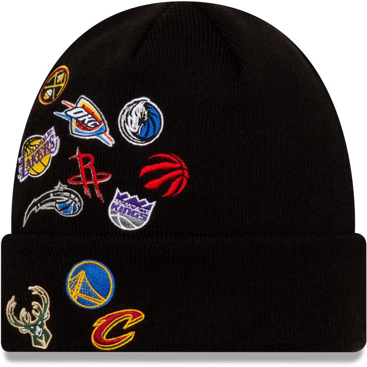 New Era NBA Cuff Knit Hat Black All Teams League Overload