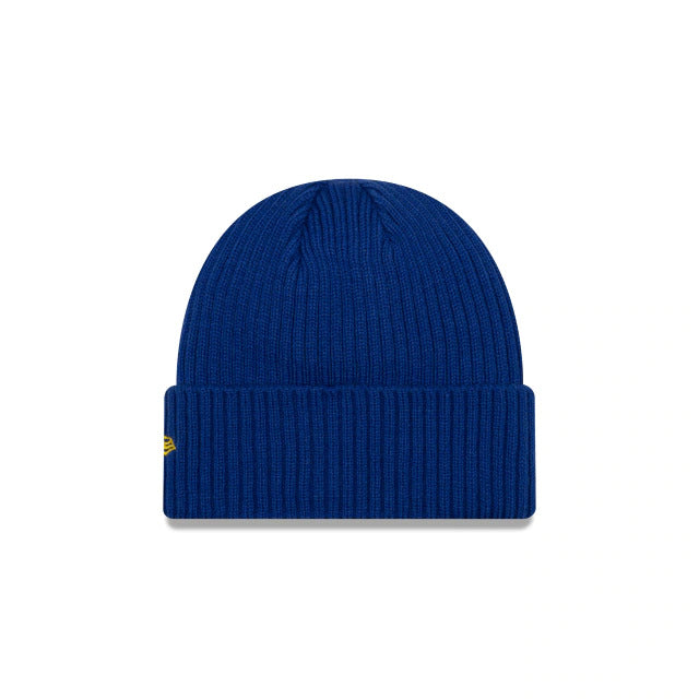 Golden State Warriors New Era NBA Core Classic Cuffed Knit Beanie Hat Royal Blue Crown/Visor Team Color  Logo