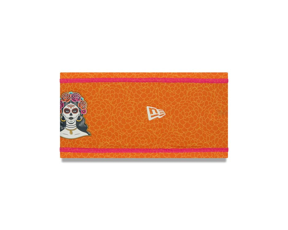 San Diego Padres New Era MLB  Orange/Pink Headband With La Catrina Logo (2026 City Connect 2.0)