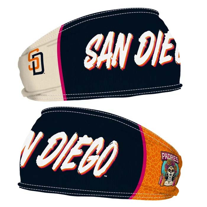 San Diego Padres Wincraft MLB Navy Blue/Orange/Chrome White Headband With City Connect Team Logos (2026 City Connect 2.0)