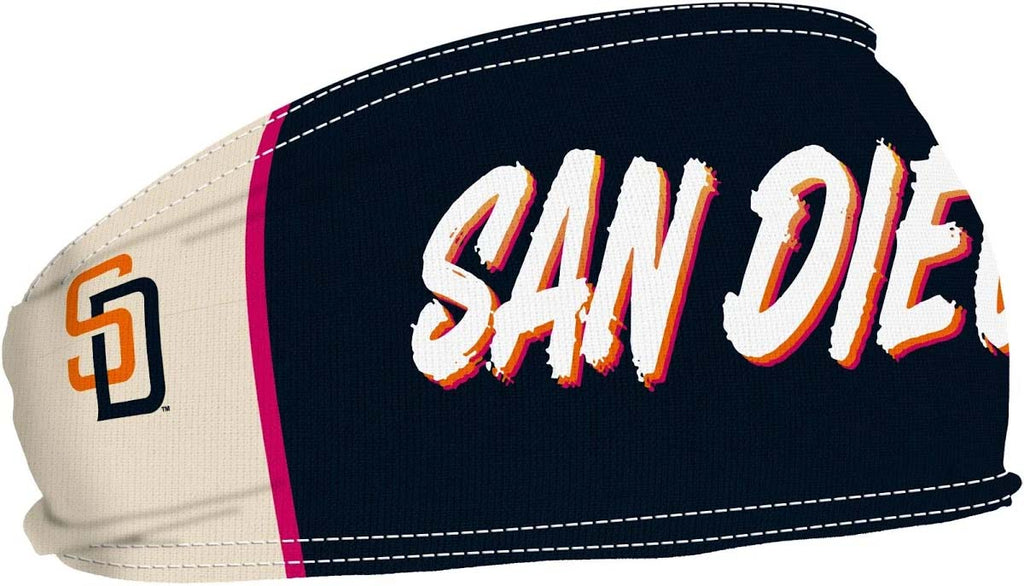 San Diego Padres Wincraft MLB Navy Blue/Orange/Chrome White Headband With City Connect Team Logos (2026 City Connect 2.0)