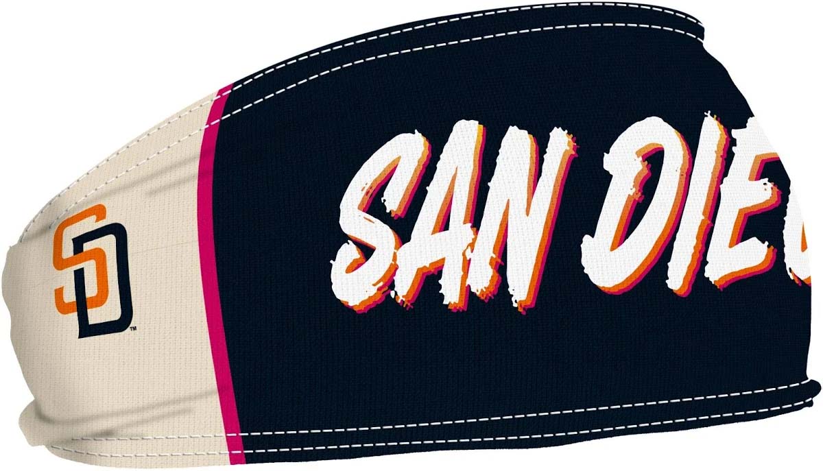 San Diego Padres Wincraft MLB Navy Blue/Orange/Chrome White Headband With City Connect Team Logos (2026 City Connect 2.0)