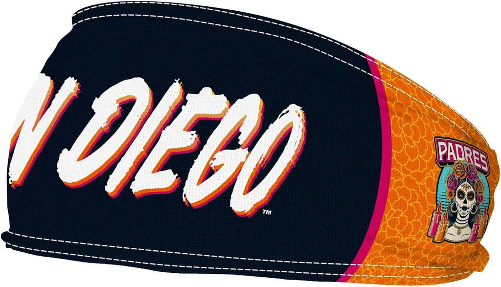 San Diego Padres Wincraft MLB Navy Blue/Orange/Chrome White Headband With City Connect Team Logos (2026 City Connect 2.0)