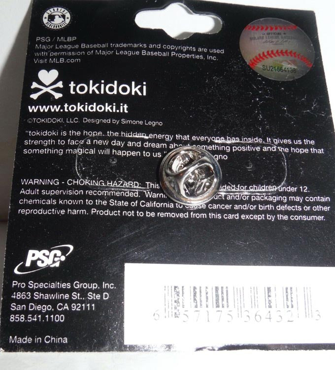 Los Angeles Dodgers MLB White/Black/Royal Blue Skull Toki Doki Lapel Pin