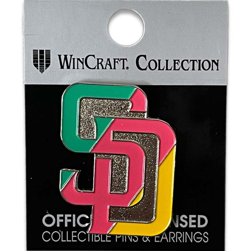 (Capland Exclusive) San Diego Padres WinCraft MLB City Connect Green/Magenta/Yellow Logo Lapel Pin