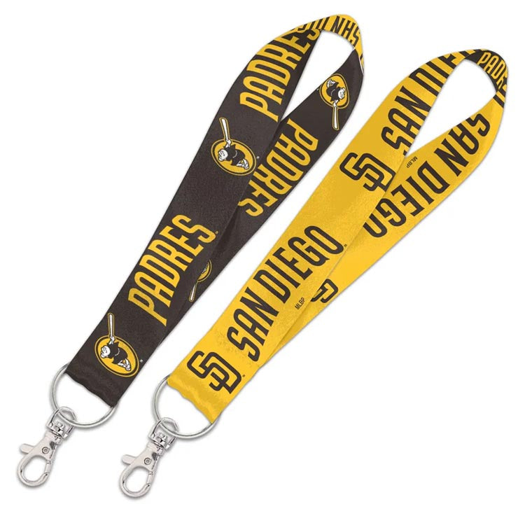 San Diego Padres WinCraft MLB 2-Tone Brown/Yellow Key Strap Lanyard With Swinging Friar Logo