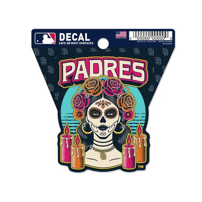 San Diego Padres Wincraft MLB 3" x 4" Decal Sticker With La Catrina Logo (2026 City Connect 2.0)