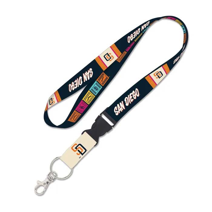 San Diego Padres Wincraft MLB Navy Blue/Orange/Chrome White Lanyard With Detachable Buckle (2026 City Connect 2.0)