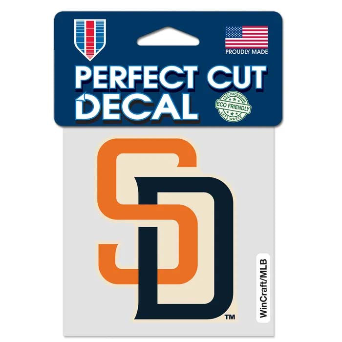 San Diego Padres Wincraft MLB Orange/Navy Blue  4" x 4" Decal Sticker (2026 City Connect 2.0)
